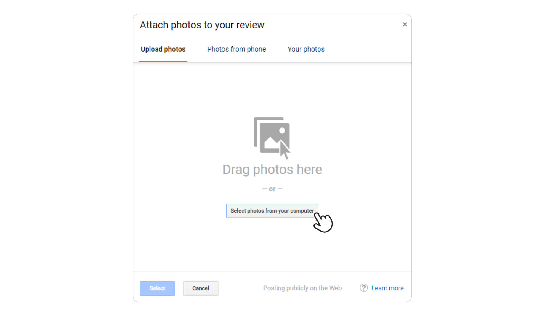 add photos to facebook review