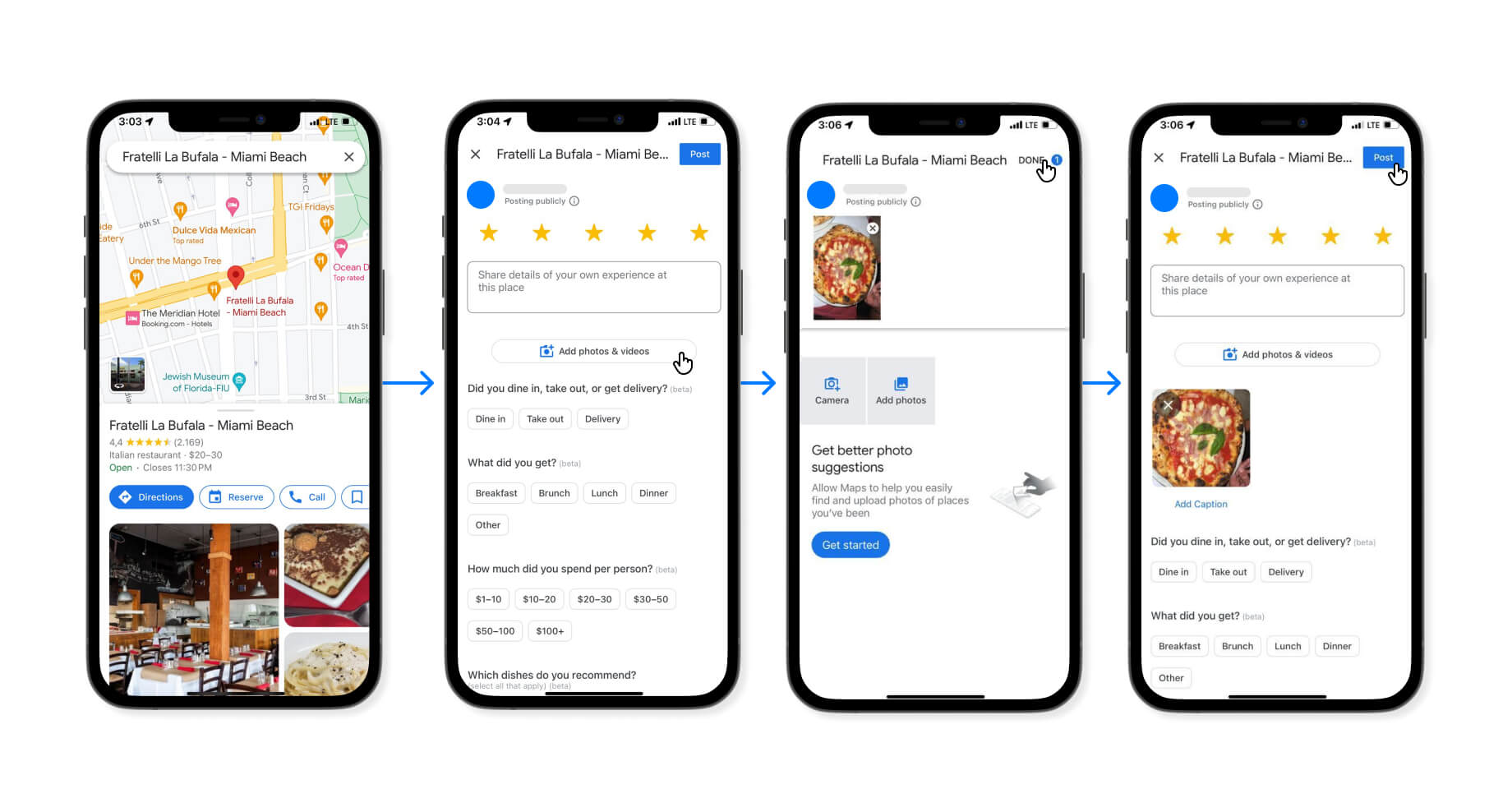 how to add photos to google review on iphone