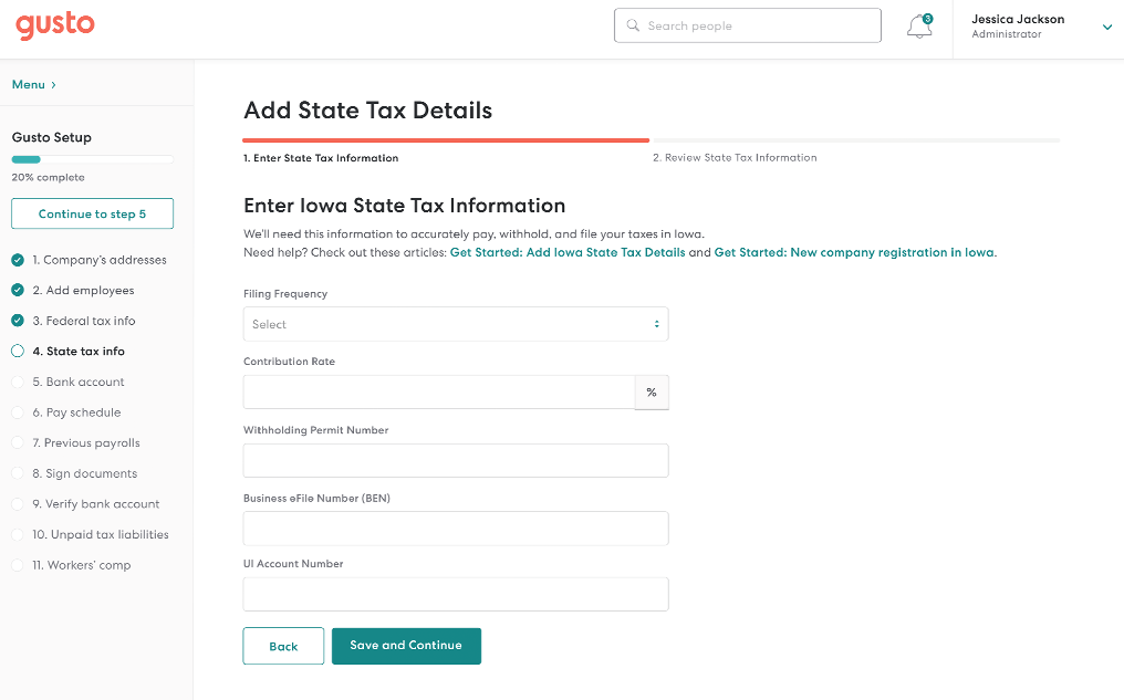 Filing payroll taxes with Gusto