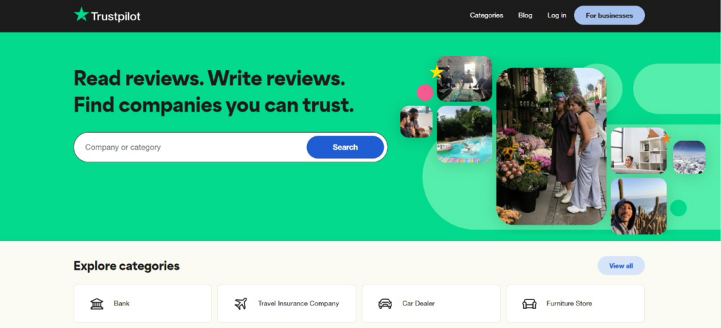 Trustpilot website screenshot