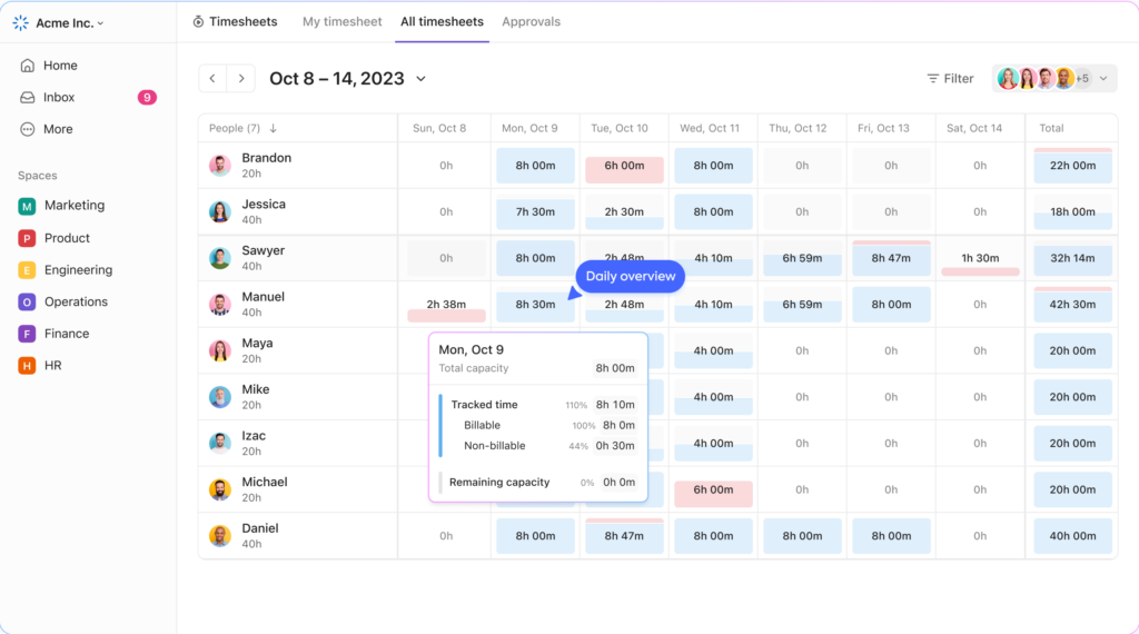 Time tracking in ClickUp