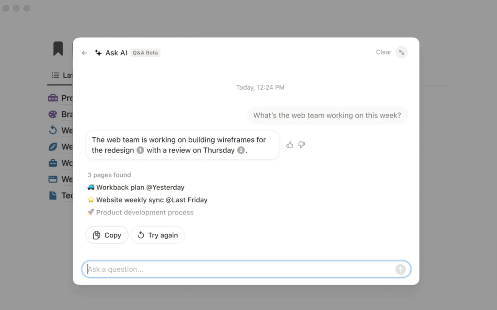Notion's AI assistant