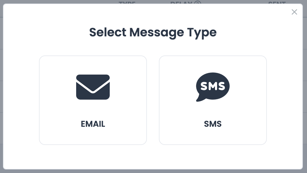 Choosing between an email and SMS sequence in ReviewsOnMyWebsite