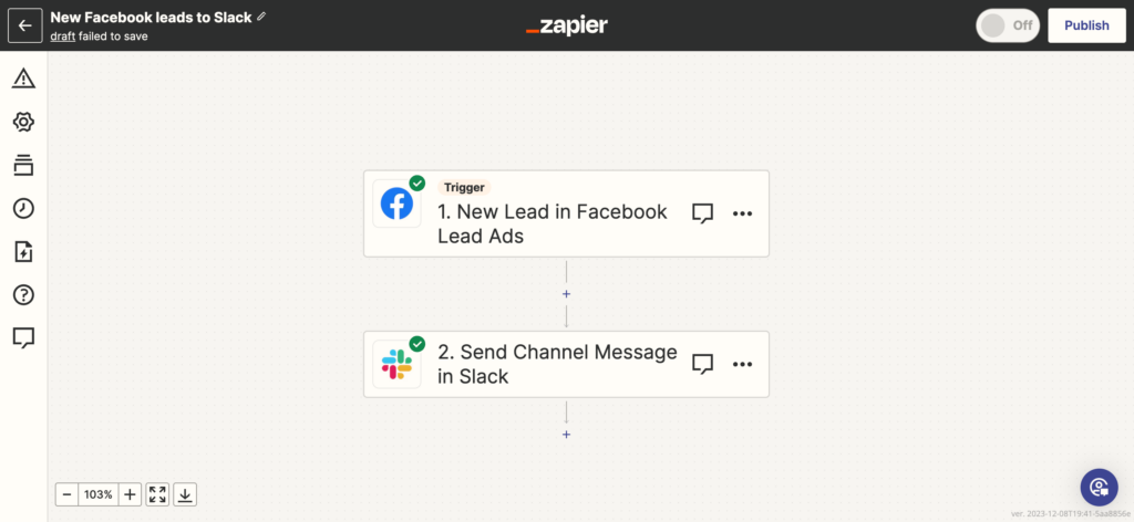 Zapier's drag-and-drop builder