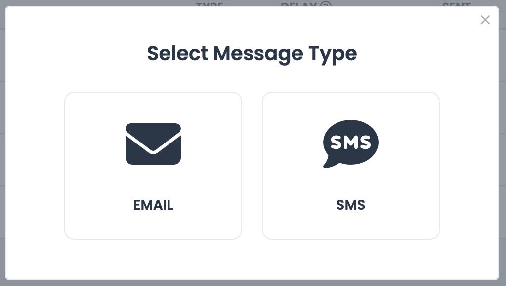 Choosing between an email and SMS reminder in ReviewsOnMyWebsite