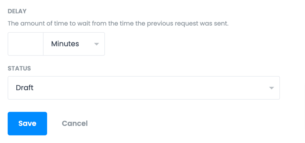 Setting a delay for an email request in ReviewsOnMyWebsite