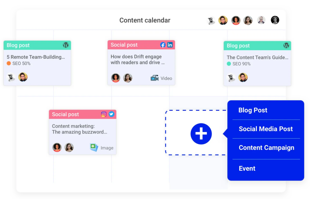 Storychief's content calendar feature