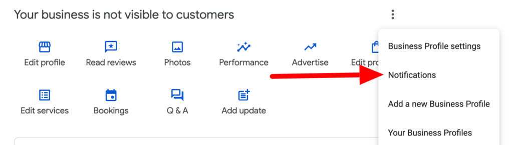 Setting up notifications in Google Business Profile