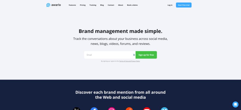 Awario website screenshot