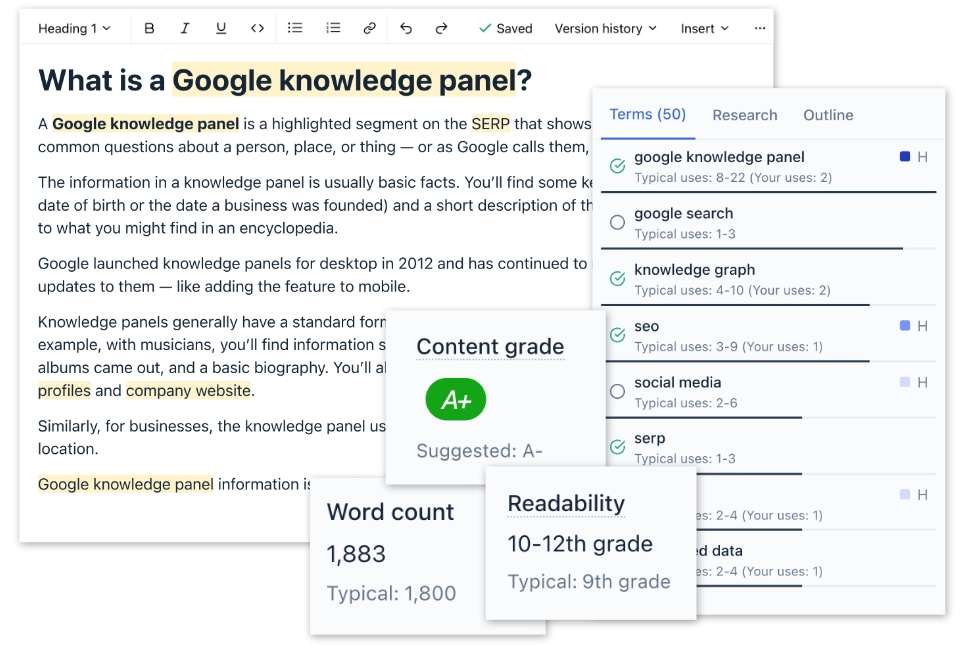 Clearscope screenshot