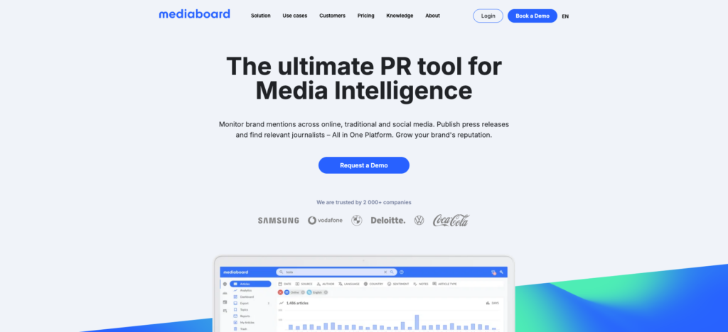 Mediaboard website screenshot